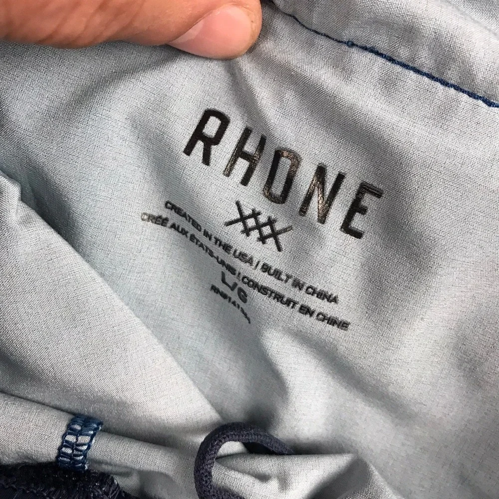 Rhone Guru Performance Training Shorts Men L Blue Lined Gym‎ Running Workout